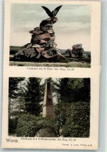 Woerth Denkmal 2.Thür.Inf.Reg. Nr.32 3. Niederschl.Inf.Reg.Nr. 50