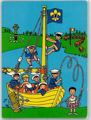 Schiffsknoten Segelboot Kinder sign. Havlickove E.