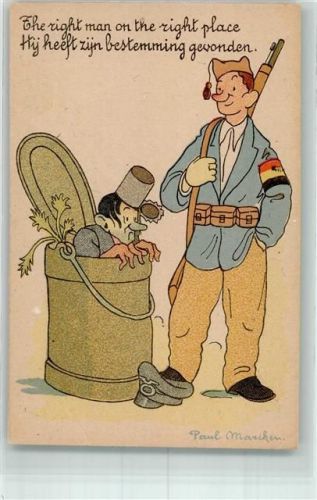 sign. Mariken, Paul Humor Militär Militär Belgien Künstlerkarte