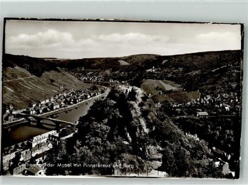 Cochem Pinnerkreuz Burg FOTO AK beschnitten
