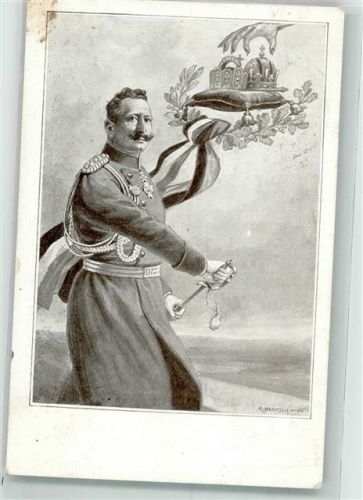 1915 sign. Benesch, C. Kaiserkrone Portrait Orden Schwarz-Weiß-Rot