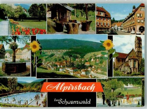 Alpirsbach 1986 Schwimmbad Schach Straße Kirche