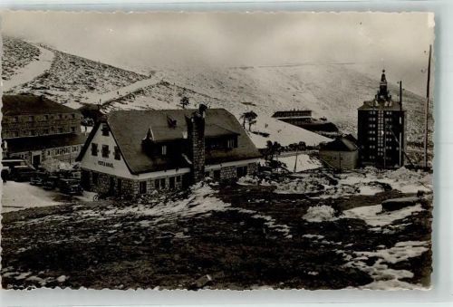 Segovia 1954 Gasthaus Auto Winter Puerto de Navacerrada