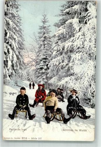 KInder Schlitten Phototypie Serie 107 Nr.9114