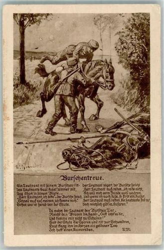 1916 Bursche überläßt dem Leutnant sein Pferd Feldpost Landsturm Inf.-Ersatz-Batl. Oberlahnstein