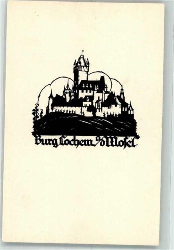 Cochem sign. Schwindt Scherenschnitt Burg