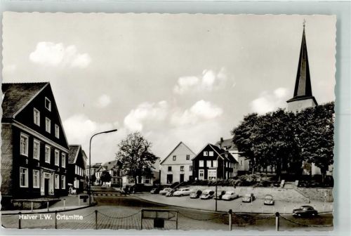 58553 W5884 Halver Foto AK Auto Marktplatz Kirche