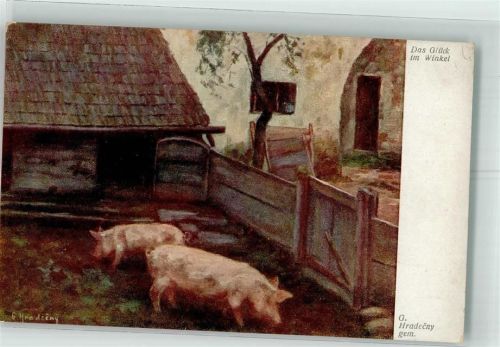 1918 sign. Hradecny G. Das Glück im WInkel B.K.W.I. Nr. 1969