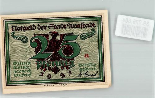 Arnstadt 1921 25 Pfennig a Marlitt