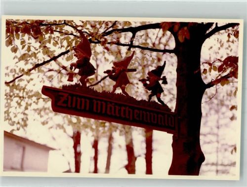 Ibbenbüren Zwergenwegweiser zum Märchenwald Foto Original aus Archiv eines Ansichtskartenverlags Ort handschriftlich