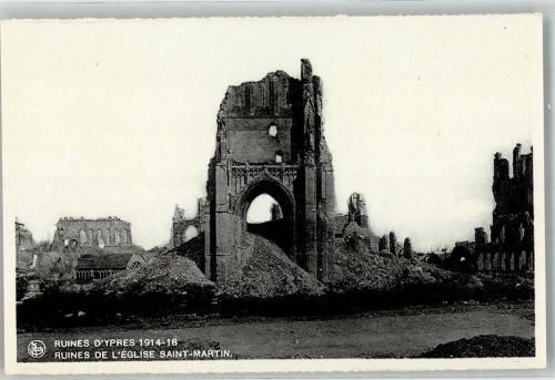 Ypres 1914 WK Ruinen Kirche Saint Martin