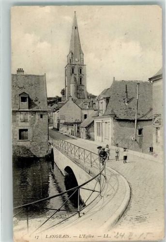 Langeais 1915 Kirche Feldpostexped. 2. Garde-Inf. Div. 26.2.15