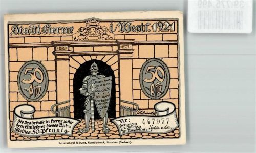 Herne 1921 50 Pfg. Nr. 447977