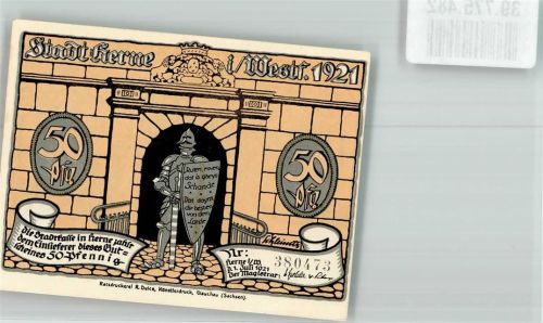Herne 1921 50 Pfg. Nr. 380473