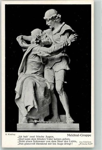 Melchtal Gruppe aus Wilhelm Tell Skulptur von Kissling