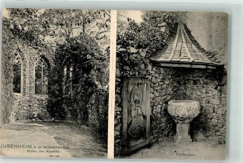 Seeheim-Jugenheim Ruine der Kapelle Taufbecken