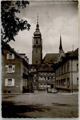 Tauberbischofsheim Stadtkirche Ort handschriftlich Foto Original aus Archiv eines Ansichtskartenverlags