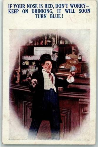 1920 Bamforth Serie 1032 Life Model If Your Nose is Red, Don`t Worry
