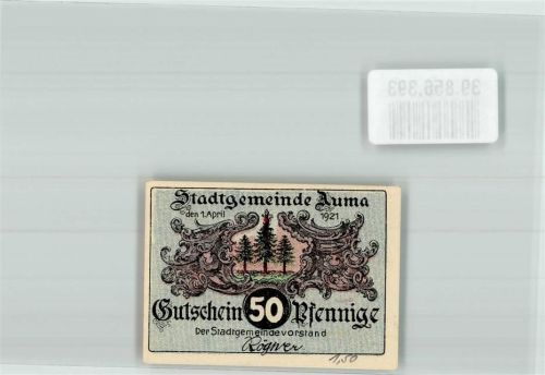 Auma 1921 Gutschein über 50 Pfennig Zwerg und Pilze im Aum'sche Wald