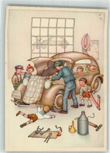 Autoschlosser Kinder Auto Roller Erntekranz Karte Nr.166