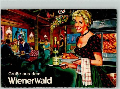 Gastronomie Wienerwald Kellnerin sign. F.
