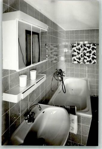 Rott Hotel Zur schönen Aussicht Badezimmer Foto Original aus Archiv eines Ansichtskartenverlags Ort handschriftlich
