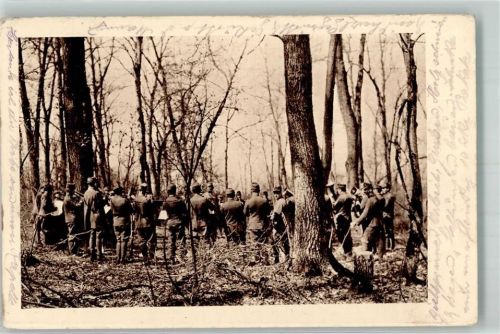 1916 Eine Militärkapelle musiziert im Wald KuK Feldpost WK I Inf.-Reg. Nr. 4