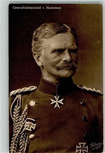 Generalfeldmarschall August von Mackensen in Uniform mit Orden Pour le Merite und Eisernes Kreuz WK I Fotograf Bieber Wohlfahrtskarte des Reichsverbandes deutscher Veteranen