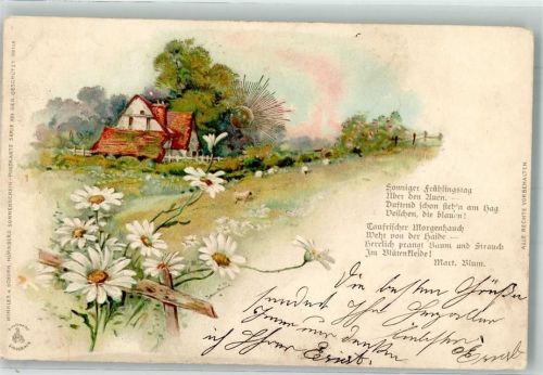 1900 Sonnenschein Karte Serie XIII Gedicht von Mart. Blum