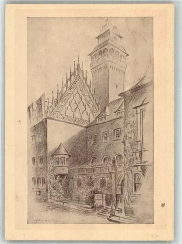 Zeitz 1947 sign. Merseburger,K.E. Rathaus Fest-Postkarte 980 Jahrfeier