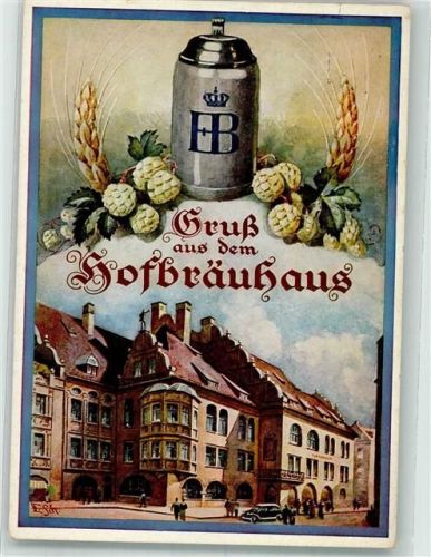 München Bierkrug Auto sign. Sch.E. Verlag Lengauer Nr.4009