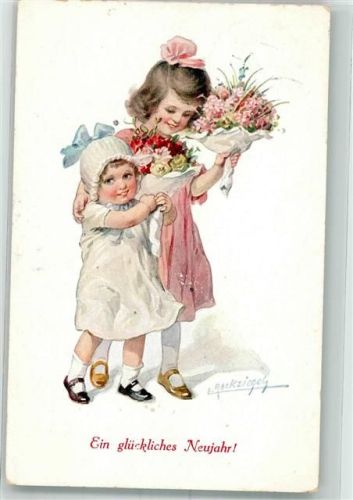 Neujahr Kinder Blumen TSN Serie 1487