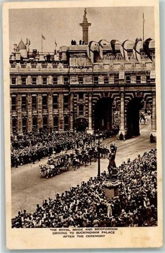 The Royal Bride and Bridegroom Driving to Buchingham Palace Photochrom