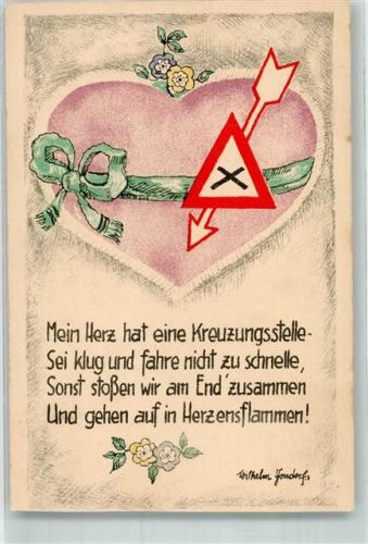 Herz Spruch Verkehrsschild