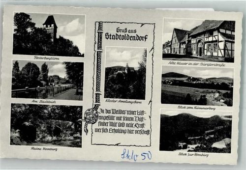 Stadtoldendorf Kloster Amelungsborn Aussichtsturm Försterbergturm Stadtteich Burg Ruine Homburg Burgtorstrasse