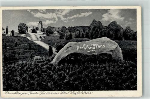 Walsrode 1939 Hermann-Löns-Gedenkstein im Tietlinger Wacholderpark Fotograf Rudolf Reher Nr. 22041