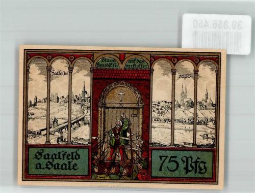Saalfeld 1921 75 Pfennig Die Stadt um 1650