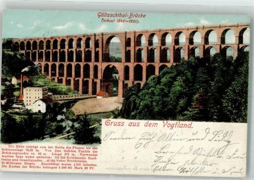 Netzschkau 1904 Göltzschtalbrücke