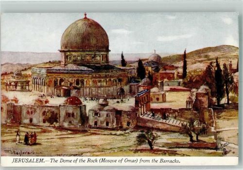 Jerusalem Oilette Tuck und Sons Nr. 7308 Omar Moschee
