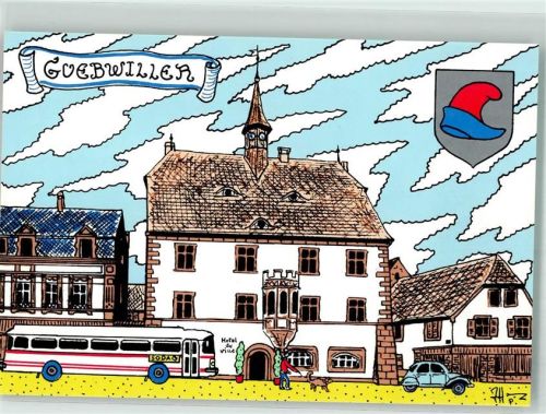 Guebwiller Sign. Hamm Patrick VW Käfer Wappen Hund Hotel de Ville Limitert Nr.230