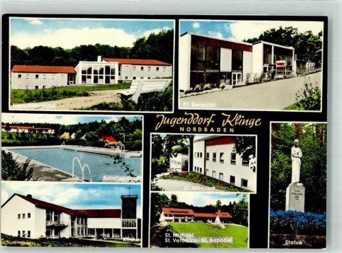 Jugenddorf Klinge St. Bernhard Kirche Schwimmbad Haus Odenwald St. Benedikt St. Nikolaus St. Michael Statue Fotograf Siegfried Würzberger