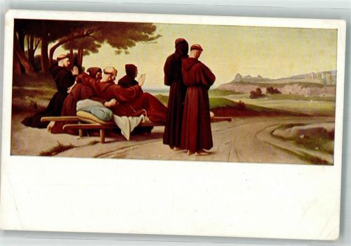 Sterbender Franziskus segnet Assisi CH.K.M. Nr. 2046 Mönch Künstlerkarte