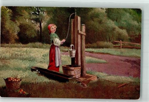 Kind holt Wasser vom Brunnen Verlag Arthur Rehn Nr. 659