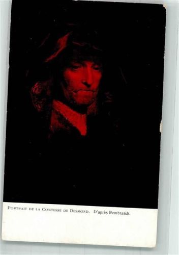 Nr. 143 Portrait der Comtesse de Desmond im rötlich schimmerndem Licht frei nach Rembrandt
