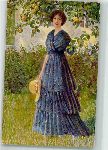 1917 sign. Sinding-Larsen Kr. Die blaue Dame ASCO Nr. 630