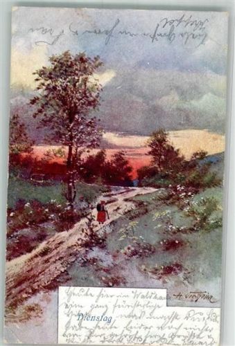 1902 sign. Verlheim H. Dienstag Frau Landschaft B.K.W.I. Nr.738-2