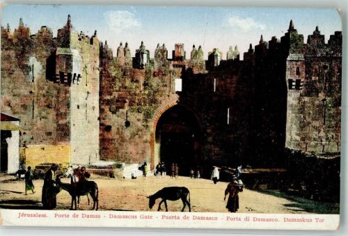 Jerusalem 1929 Damaskustor Esel Tracht