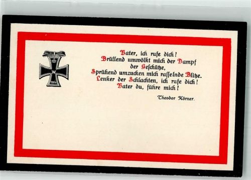 1915 Eisernes Kreuz Schwarz-Weiß-Rot Gebet vor der Schlacht Patriotik WK I