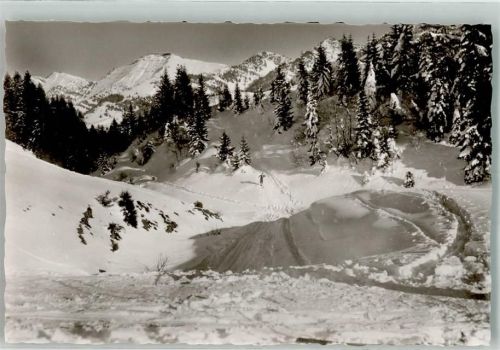 Steibis Abfahrt vom Falken 1641 m Hochgrat 1880 m Winter Schnee Ski Sport Allgäu