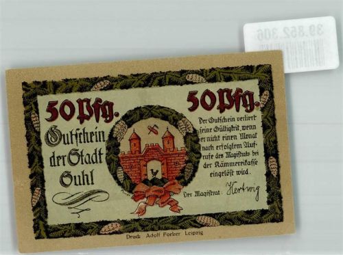 Suhl 50 Pfg. Gutschein